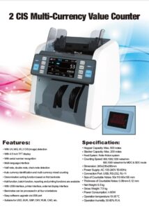 BILL COUNTER AL-930A 2 CIS Multi Currency Mix Value Money Counter ( 26 Ülke Parası Tanıma ) - Görsel 2